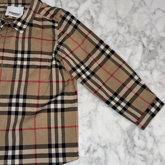 BURBERRY BEIGE VINTAGE CHECK LONG SLEEVE SHIRT 2Y - Picture 6 of 8